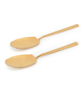 سرویس کفگیر 2 پارچه لایف اسمایل مدل CUTRS-2-6 رنگ طلایی